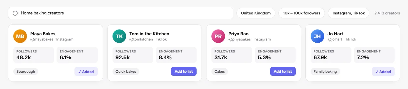 Influencers preview